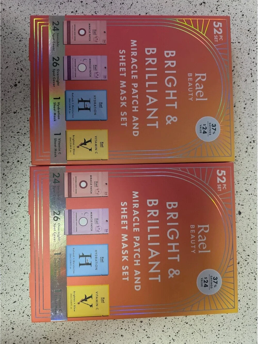 Lot of 2! Rael Bright & Brilliant Miracle Patch and Sheet Mask Set 52 Pc